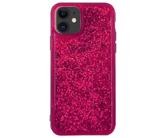TPU+PC чехол Sparkle (glitter) для Apple iPhone 11 (6.1") Малиновый