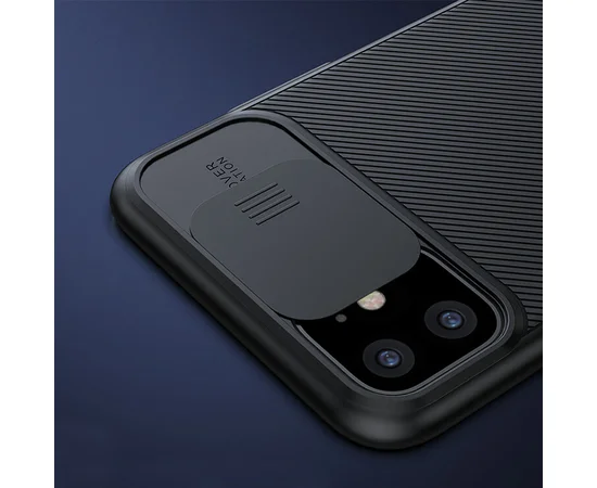 Карбоновая накладка Nillkin Camshield (шторка на камеру) для Apple iPhone 11 (6.1") Черный / Black