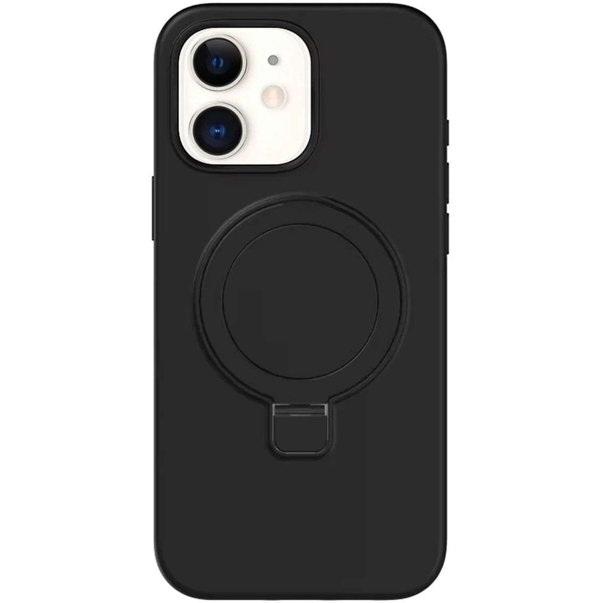 Чехол Silicone Case Full Protective NO LOGO with Ring для Apple iPhone 11 (6.1") Black