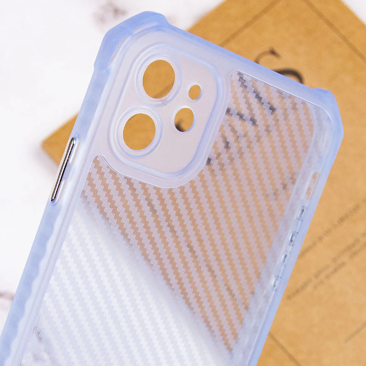 Чехол TPU Ease Carbon color series для Apple iPhone 11 (6.1") Синий / Прозрачный