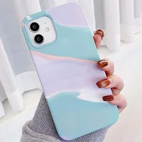 Чохол Silicone case full Aquarelle для Apple iPhone 11 (6.1") Бірюзово-бузковий