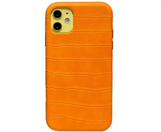 Кожаный чехол Croco Leather для Apple iPhone 11 (6.1") Yellow