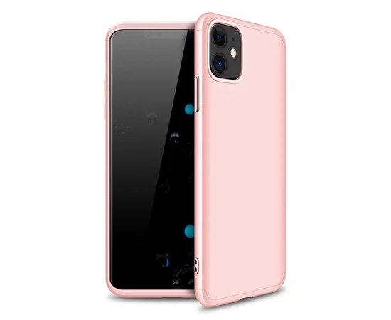 Пластикова накладка GKK LikGus 360 градусів (opp) для Apple iPhone 11 (6.1") Рожевий / Rose gold