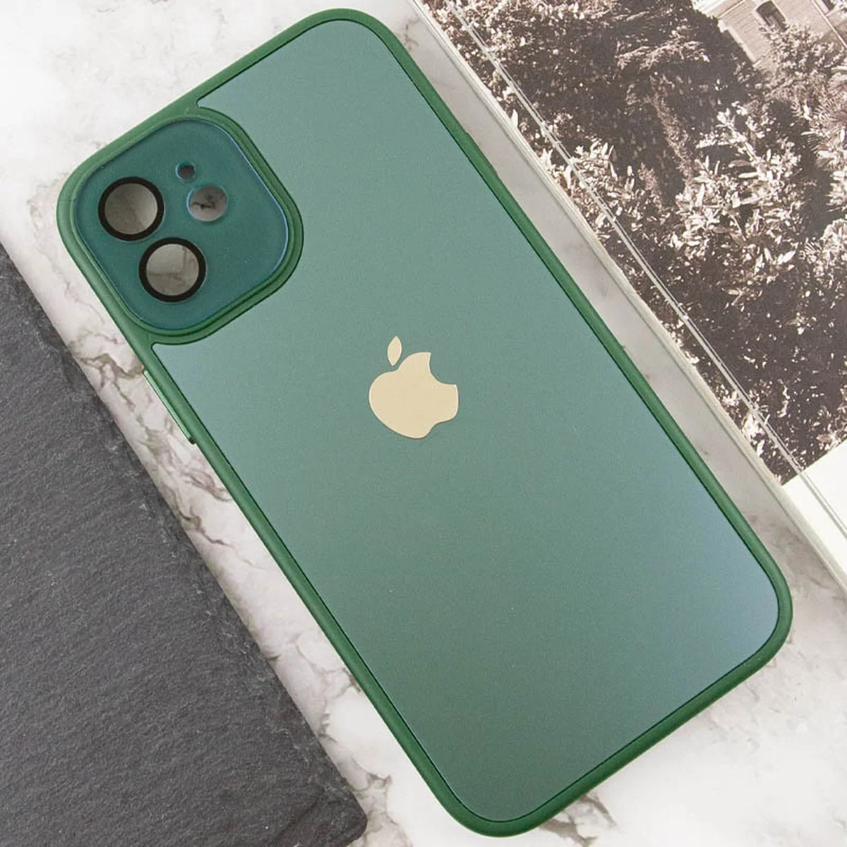 Чехол TPU+Glass Sapphire Midnight для Apple iPhone 11 (6.1") Зеленый / Forest green