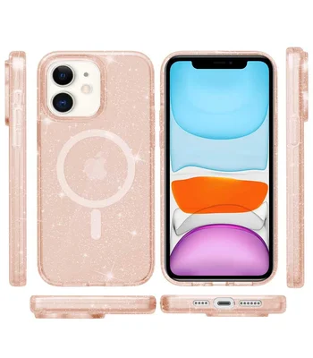 Чохол TPU Galaxy Sparkle (MagFit) для Apple iPhone 11 (6.1") Gold+Glitter