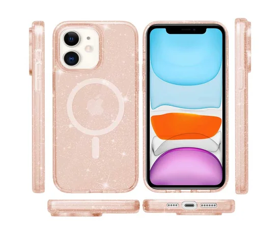 Чохол TPU Galaxy Sparkle (MagFit) для Apple iPhone 11 (6.1") Gold+Glitter