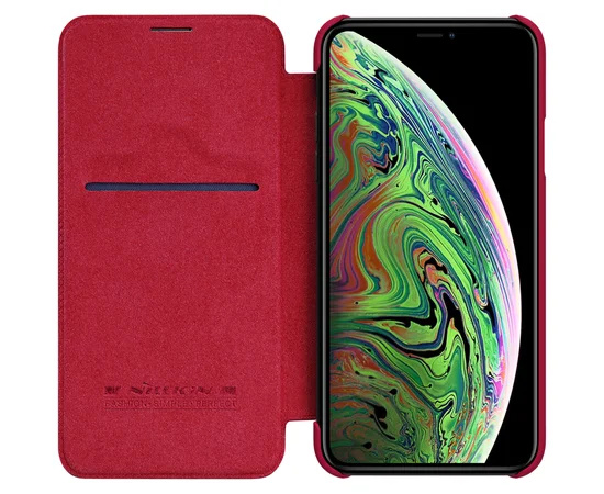 Кожаный чехол (книжка) Nillkin Qin Series для Apple iPhone 11 (6.1") Красный