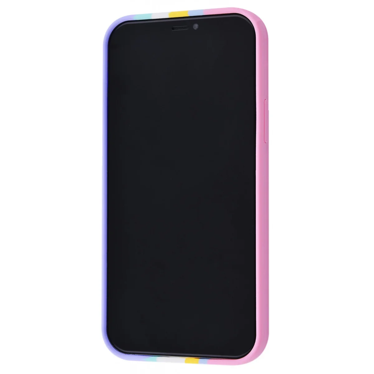 Чехол Silicone case Full Rainbow для Apple iPhone 11 (6.1") Розовый / Сиреневый