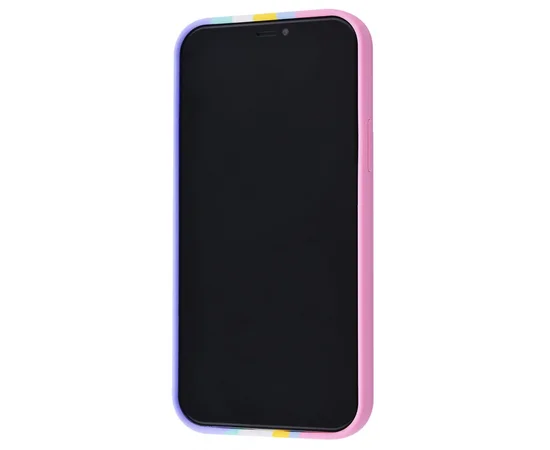 Чехол Silicone case Full Rainbow для Apple iPhone 11 (6.1") Розовый / Сиреневый