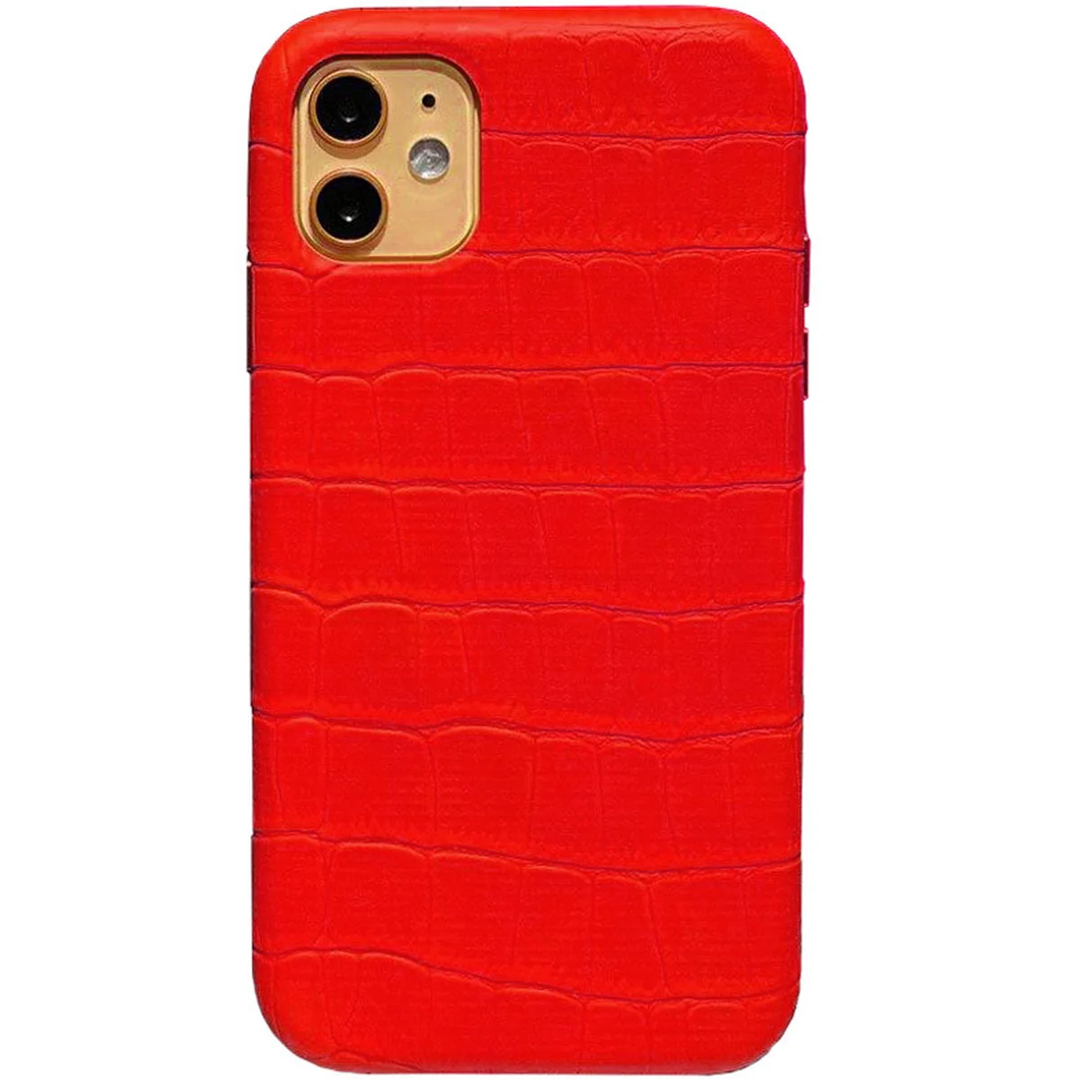 Кожаный чехол Croco Leather для Apple iPhone 11 (6.1") Red