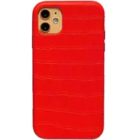Кожаный чехол Croco Leather для Apple iPhone 11 (6.1") Red
