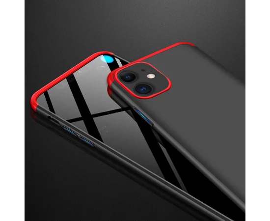Пластиковая накладка GKK LikGus 360 градусов для Apple iPhone 11 (6.1") Черный / Красный