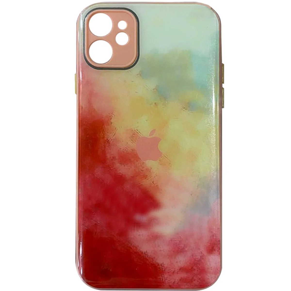 Чехол TPU+Glass Impasto abstract для Apple iPhone 11 (6.1") Red yellow