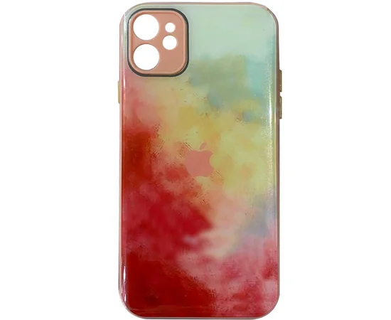 Чехол TPU+Glass Impasto abstract для Apple iPhone 11 (6.1") Red yellow