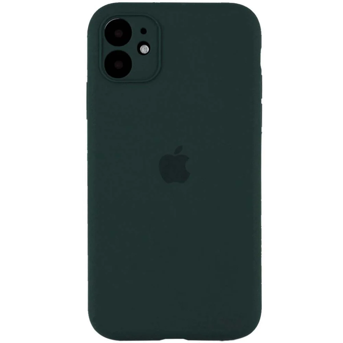 Чехол Silicone Case Square Full Camera Protective (AA) для Apple iPhone 11 (6.1") Зеленый / Black Green
