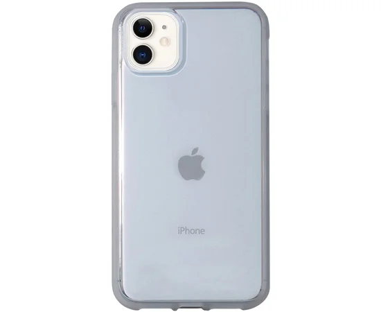 Прозрачный силиконовый чехол с матовой окантовкой для Apple iPhone 11 (6.1") Серый