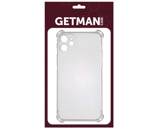 TPU чехол GETMAN Ease logo усиленные углы для Apple iPhone 11 (6.1") Серый (прозрачный)