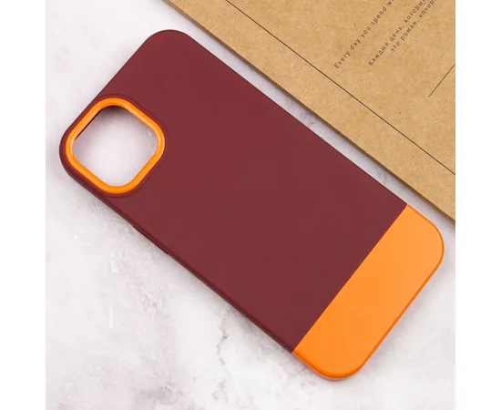 Чохол TPU+PC Bichromatic для Apple iPhone 11 (6.1") Brown burgundy / Orange