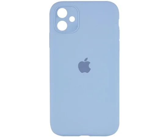 Чехол Silicone Case Square Full Camera Protective (AA) для Apple iPhone 11 (6.1") Голубой / Lilac Blue