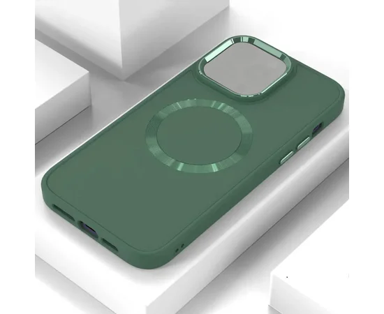 TPU чехол Bonbon Metal Style with MagSafe для Apple iPhone 11 (6.1") Зеленый / Pine green