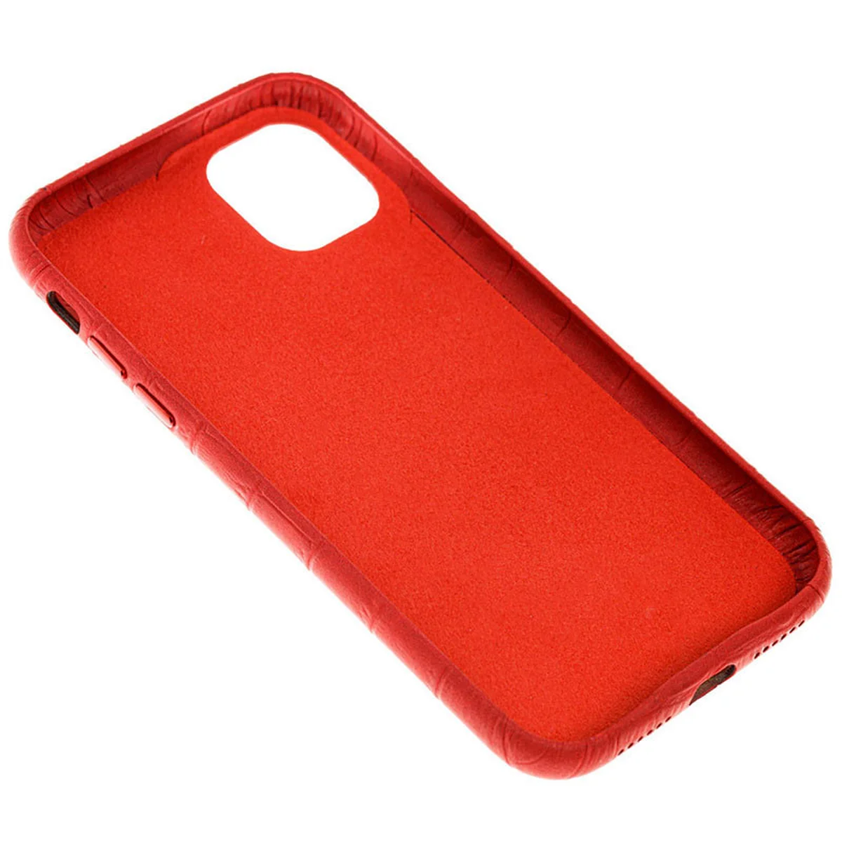Кожаный чехол Croco Leather для Apple iPhone 11 (6.1") Red