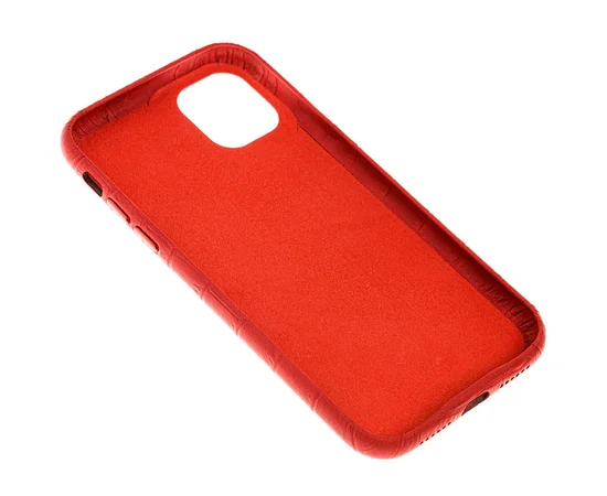 Кожаный чехол Croco Leather для Apple iPhone 11 (6.1") Red
