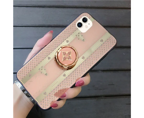 TPU+Glass чехол TYBOMB Bling Line для Apple iPhone 11 (6.1") pink