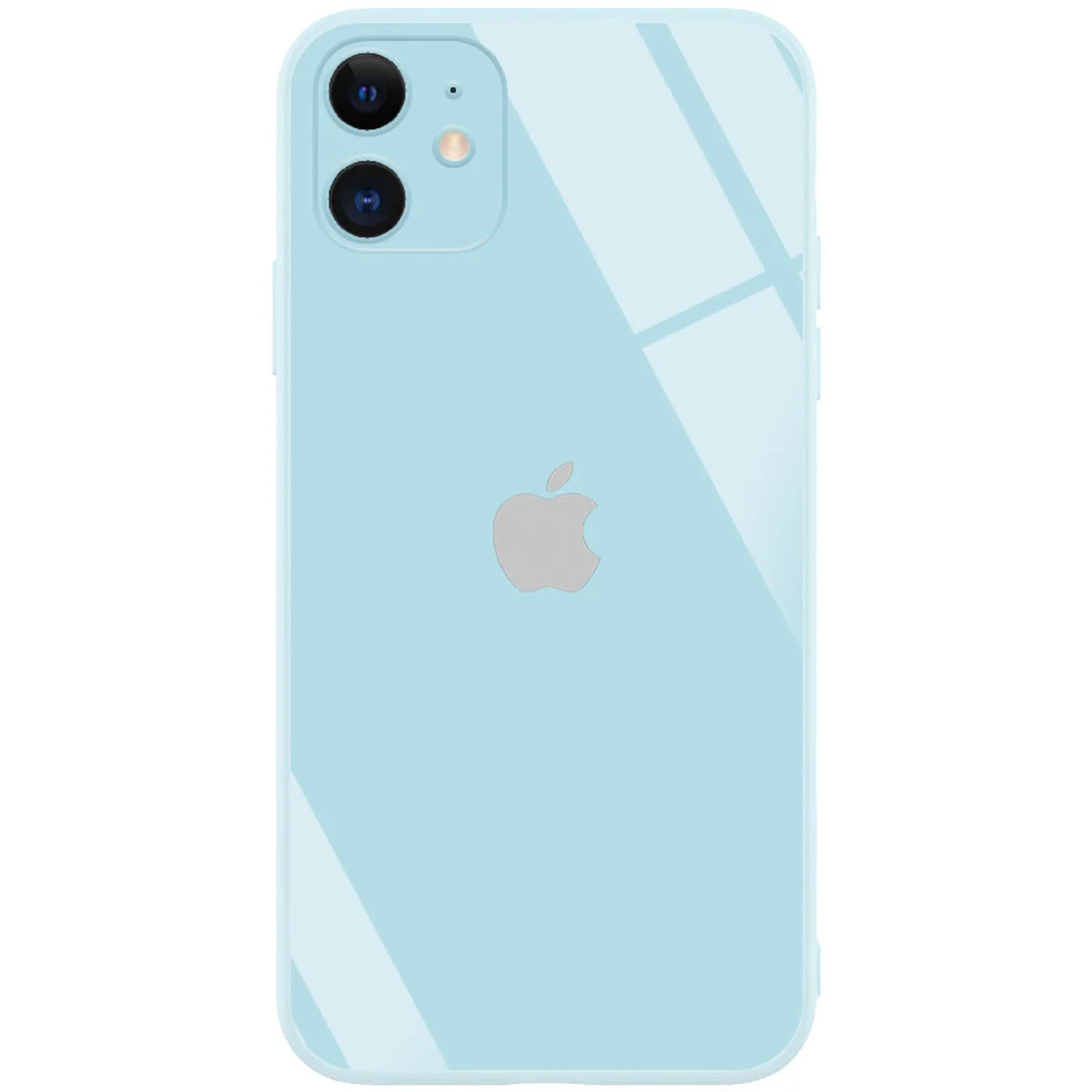 TPU+Glass чехол GLOSSY Logo Full camera (opp) для Apple iPhone 11 (6.1") Голубой