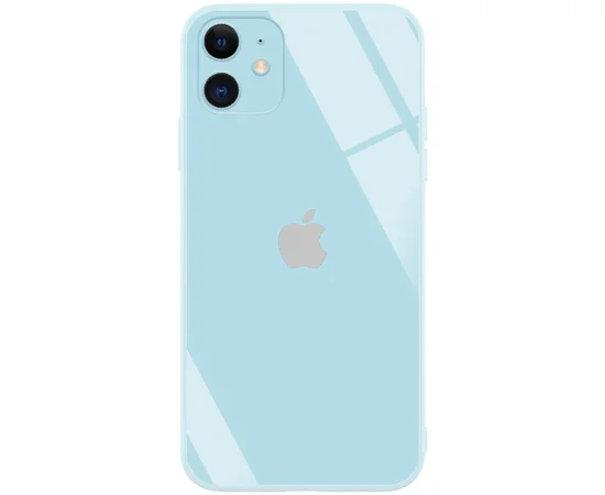 TPU+Glass чехол GLOSSY Logo Full camera (opp) для Apple iPhone 11 (6.1") Голубой