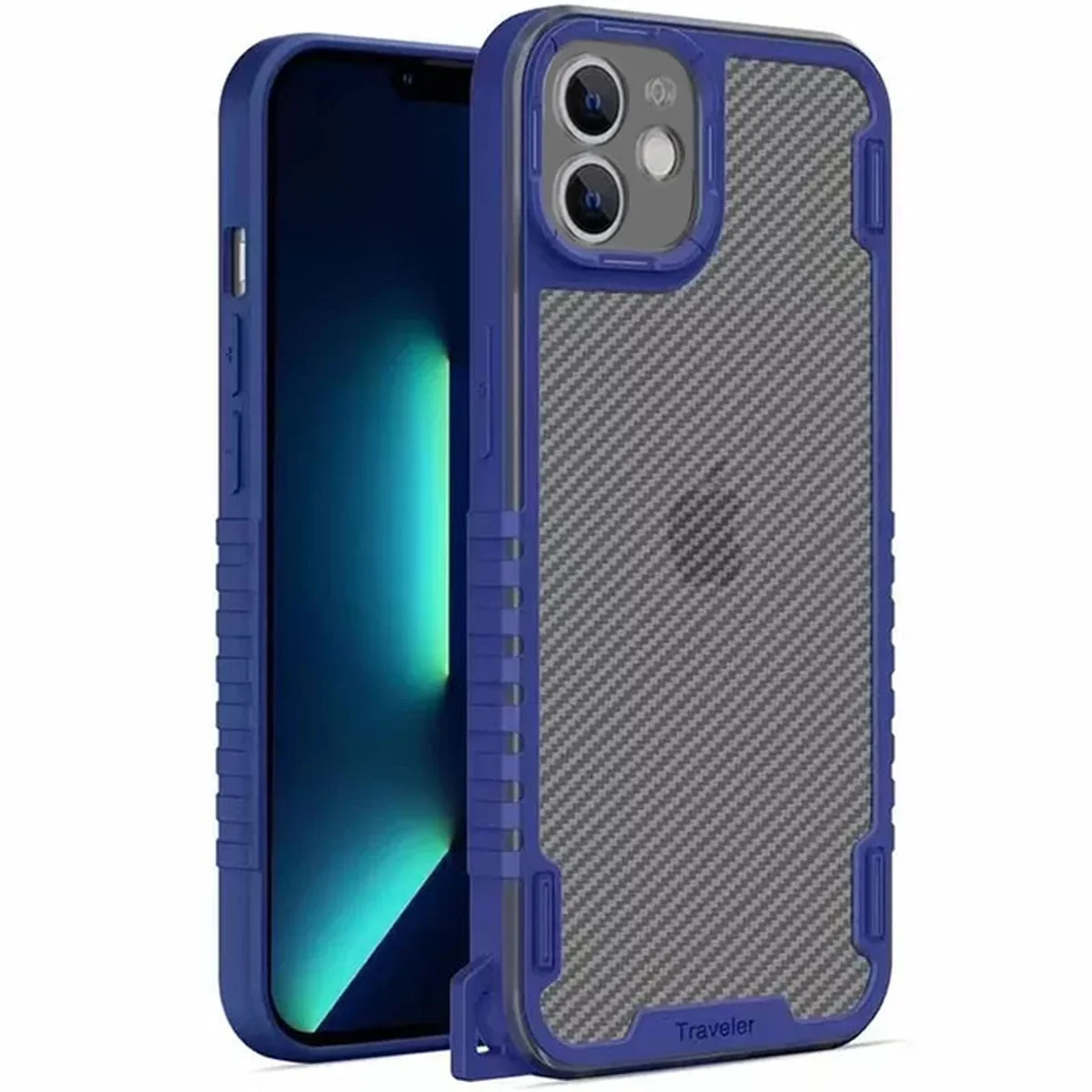 Чехол TPU+PC TRAVEL Carbon для Apple iPhone 11 (6.1") Синий