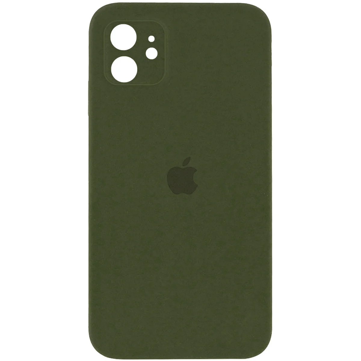 Чехол Silicone Case Square Full Camera Protective (AA) для Apple iPhone 11 (6.1") Зеленый / Dark Olive
