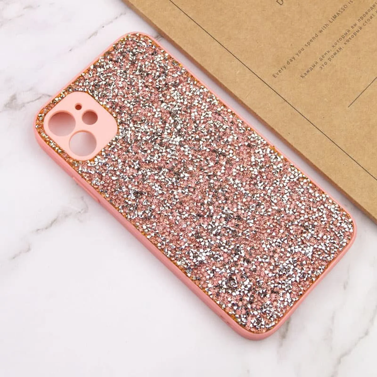 TPU+PC чехол Diamond Full Camera для Apple iPhone 11 (6.1") Pink