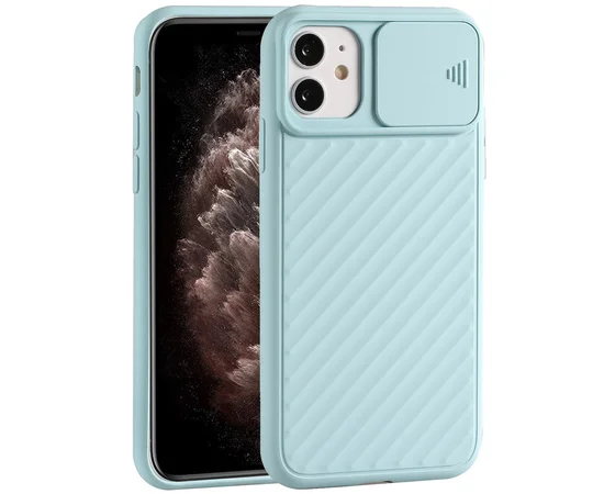 Чехол Camshield TPU со шторкой защищающей камеру для Apple iPhone 11 (6.1") Бирюзовый