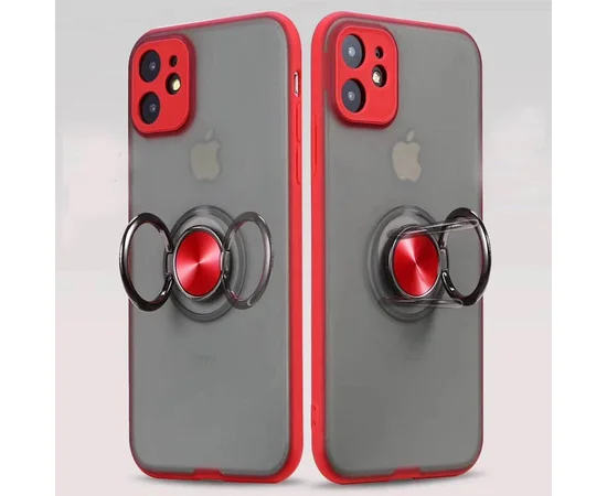 TPU-PC чехол Deen Shadow Ring series для Apple iPhone 11 (6.1") Красный