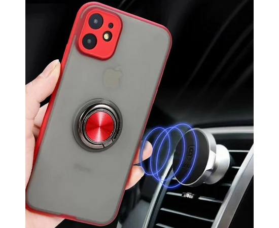 TPU-PC чехол Deen Shadow Ring series для Apple iPhone 11 (6.1") Красный