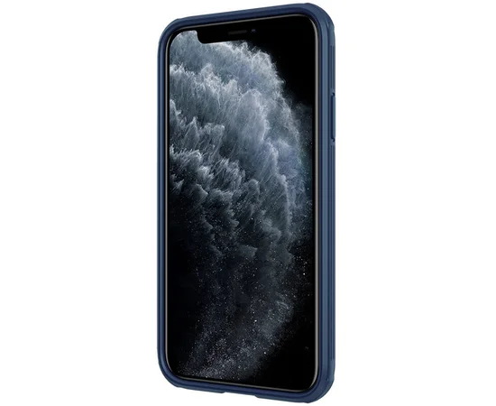 Карбоновая накладка Nillkin CamShield Pro Magnetic для Apple iPhone 11 (6.1") Синий