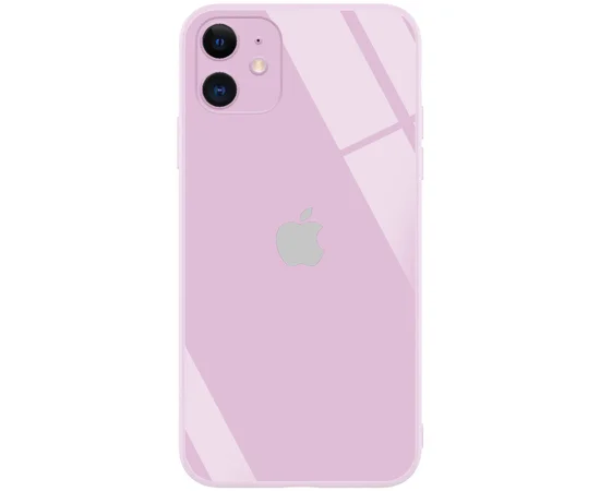 TPU+Glass чехол GLOSSY Logo Full camera (opp) для Apple iPhone 11 (6.1") Розовый / Pink Sand
