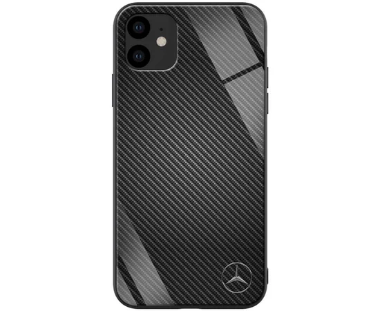 TPU+Glass чехол ForFun для Apple iPhone 11 (6.1") Черный Карбон/Мерседес