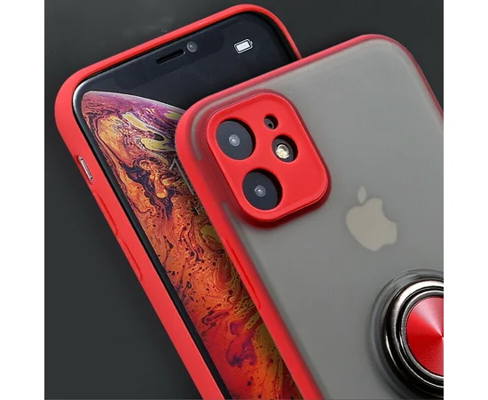 TPU-PC чехол Deen Shadow Ring series для Apple iPhone 11 (6.1") Красный