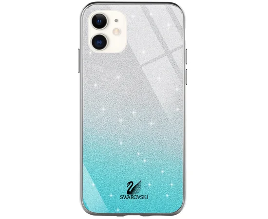 TPU+Glass чехол Swarovski для Apple iPhone 11 (6.1") Бирюзовый