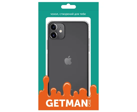TPU чехол GETMAN Transparent 1,0 mm для Apple iPhone 11 (6.1") Прозрачный / Transparent