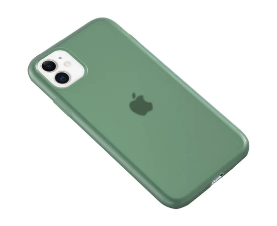 Силиконовый матовый полупрозрачный чехол для Apple iPhone 11 (6.1") Зеленый / Pine green