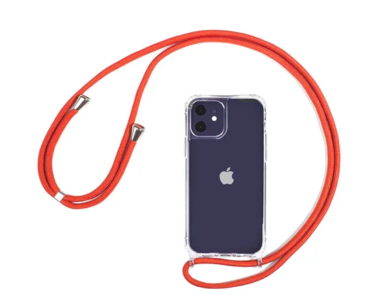 Чехол TPU Crossbody Transparent для Apple iPhone 11 (6.1") Красный