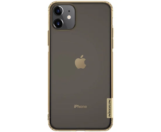 TPU чехол Nillkin Nature Series для Apple iPhone 11 (6.1") Золотой (прозрачный)