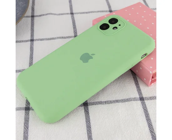 Чехол Silicone Case Full Camera Protective (АА) для Apple iPhone 11 (6.1") Мятный / Mint