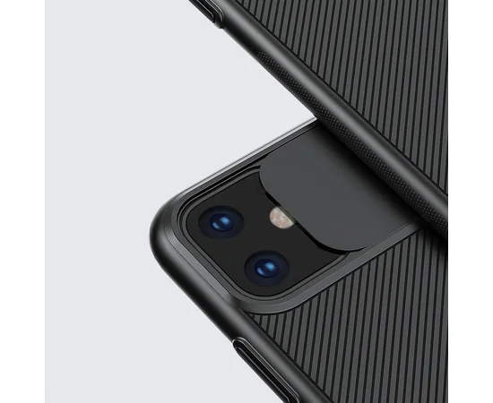 Карбоновая накладка Nillkin Camshield (шторка на камеру) для Apple iPhone 11 (6.1") Черный / Black