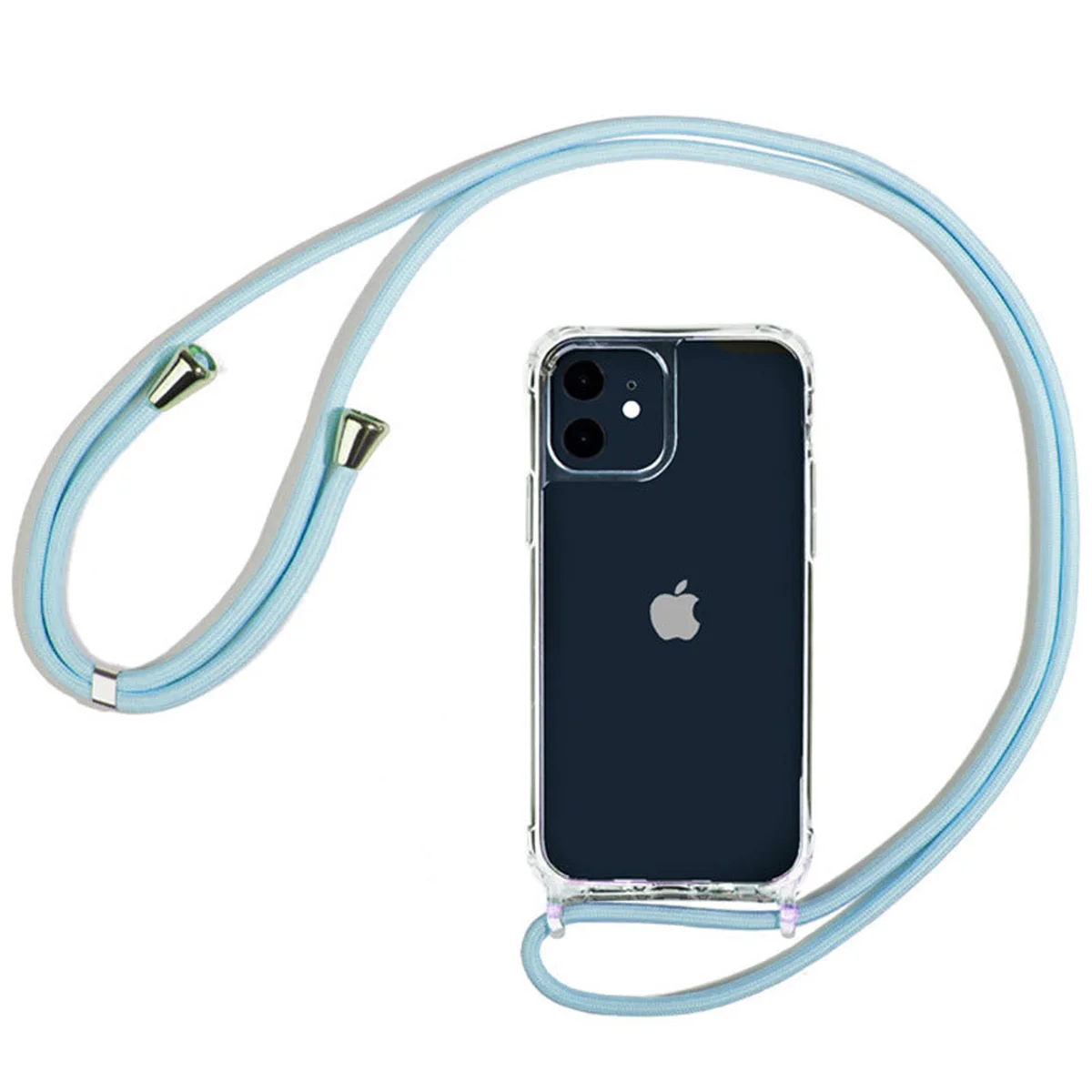 Чехол TPU Crossbody Transparent для Apple iPhone 11 (6.1") Голубой
