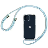 Чехол TPU Crossbody Transparent для Apple iPhone 11 (6.1") Голубой