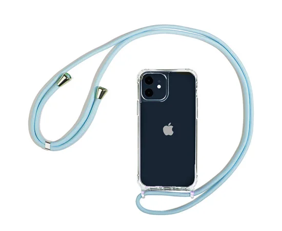 Чехол TPU Crossbody Transparent для Apple iPhone 11 (6.1") Голубой