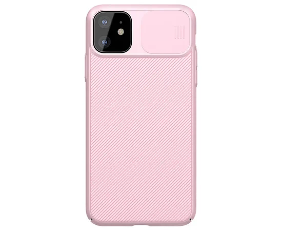 Карбоновая накладка Nillkin Camshield (со шторкой для камеры) для Apple iPhone 11 (6.1") Розовый / Pink